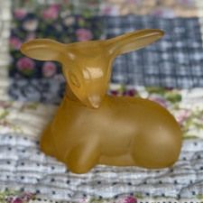 Avon Deer Shaped Amber Frosted Glass Decorati...