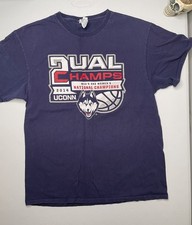 UCONN Huskies Shirt Men’s Sz. Large Dual Championship 2014 College Basketball