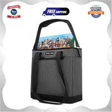 Vinyl Record Storage Bag Water Resistant Holds 40 LPs 12 Inch Records Case Black
