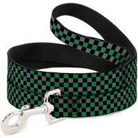 "Dog Leash Mini Checker Black/Gray/3 Green Wide 1.5\" (Us Import)"