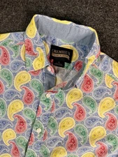 Daniel Cremieux Shirt Sleeve Button-Up Paisley Men’s Shirt Small Colorful