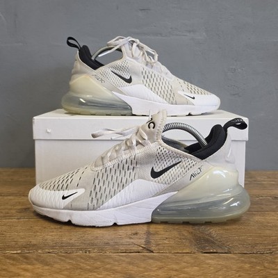 Nike Air Max 270 Herren UK 8 Weiß Schwarz Laufen Gym Fitness Turnschuhe AH8050-100