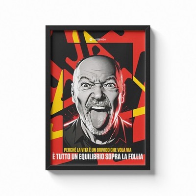Poster ROTE VASE personalisiert - Druck A4 A3 A2 mit Text und Qr Code