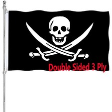 Pirate Flag Double Sided Jolly Roger Flags for Outside 3x5 Heavy Duty Jack Ra...