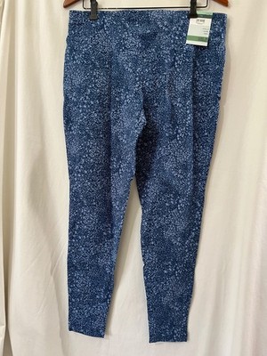 Terra & Sky High Rise Core Leggings Blue Floral Women Plus  many sizes New