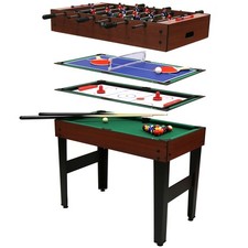 Charles Bentley  4-In-1 Sports Table Pool, Football, Push Hockey & Table Tennis