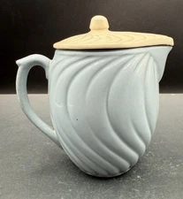 VTG Blue Swirl Art Deco Ceramic Water Juice Pitcher with Lid See Description UU