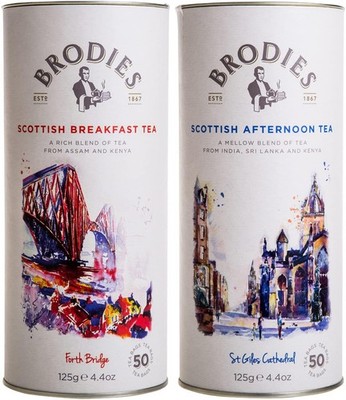 Brodies Tea, Scottish Tea Sampler Breakfast Blend & Afternoon Blend, Black Te...