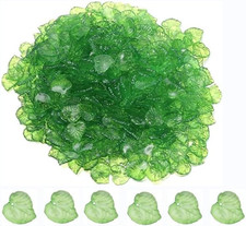 200 Pcs 15Mm Transparent Green Acrylic Leaf Pendants Leaf Bead Charms with Hole