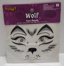Wolf Werewolf Face Decal Set Stickers Spirit Halloween Costume Cosplay New
