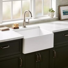 Signature Hardware 20" Rowena Fireclay Farmhouse Sink - White