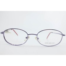 ECCA 1546 WM 1009 Lilac Purple Oval Eyeglass Frames 50-17-135 Full Rim Metal