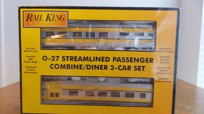 mth combine/diner set painted into santa fe yellow