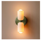 Wall Sconce Wall Light Lighting Fixture LED Vintage Green with White Glass Shade