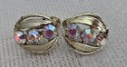 Vintage Aurora Borealis Rhinestone Cluster Screw Back Earrings – Sparkling — photo 1
