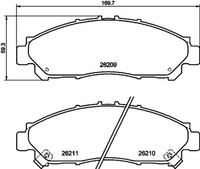 Bremsbelagsatz Scheibenbremse Hella Pagid 8DB 355 040-431 FüR Toyota Hiace 6 Bus