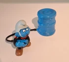 Smurf Figure: 40216 FIREMAN Blue Version - VGC (Smurf Puffi)
