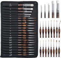 Feine Pinsel Mit Drybrush - 21 - Teiliges Modellbau Pinselset Mit Stoffroll