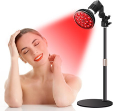 Red Light Therapy Lamp - LED Face  Body Treatment, Adjustable Stand 10-16.5In,