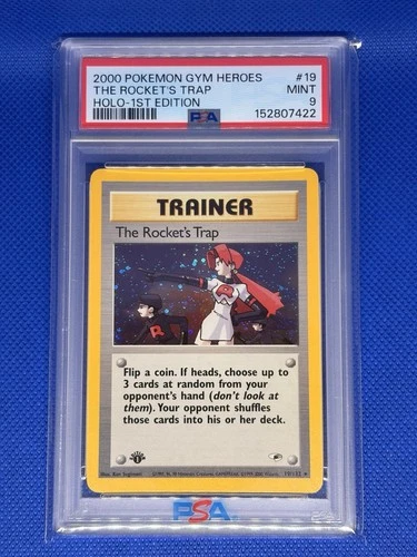 The Rocket's Trap 19/132 Holo 1st Edition - PSA 9 (Gym Heroes)