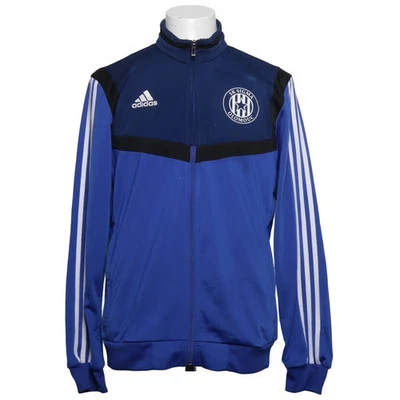 Adidas, veste de survêtement, homme, taille : M, bleu/blanc, polyester, rayur... - Photo 1/4