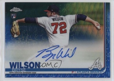 2019 Topps Chrome Rookie Blue Wave Refractor 86/150 Bryse Wilson Auto RC 4f5