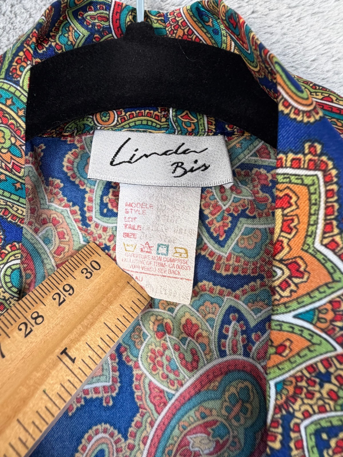 Linda Bis Paisley Satin Robe & Nightgown Set Women’s – Royal Blue Multicolor