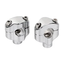 1.65" Chrome Handlebar Mount Clamp Risers For Harley Dyna Softail Sportster 883