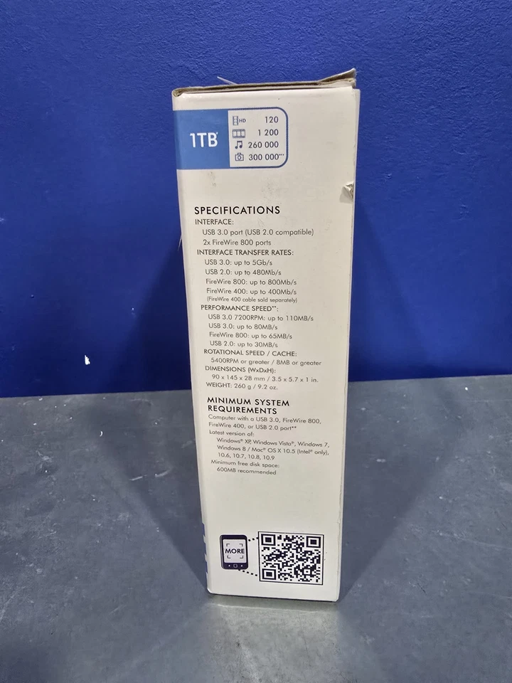 New & Sealed Lacie Rugged Triple 1Tb Drive USB & Firewire - Image 3 of 4