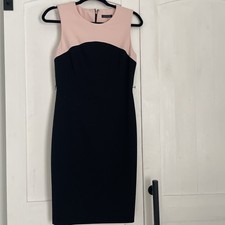 TOMMY HILFIGER WOMENS SIZE 4 (small) SLEEVELESS DRESS BLACK & PINK KNEE LENGTH