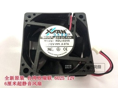XFAN RDL6025S fan 12V 0.07A 60*60*25mm 2pin  &ex