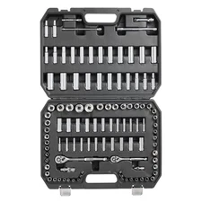106 Pcs Socket Set 1/4in 3/8in Drive Socket and Ratchet Set 6-Point Tool