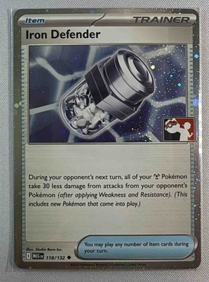 Iron Defender 118/132 Play! Pokemon Prize Pack Series 8 Stamped Foil Cosmo Holo