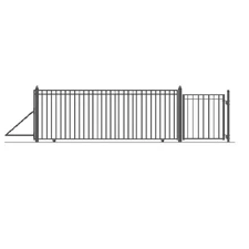 ALEKO Madrid Style Iron Wrought Sliding Driveway Gate 18' And Pedestrian Gate