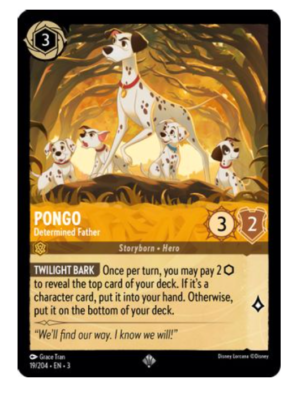 Pongo - Determined Father 19/204 Super Rare Lorcana TCG | eBay