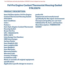 Fel-Pro Engine Coolant Thermostat Housing Gasket P/N:35874