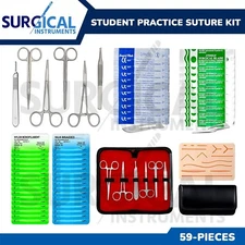 59 Piece Practice Suture Kit Set for Medical and Veterinary Student Training