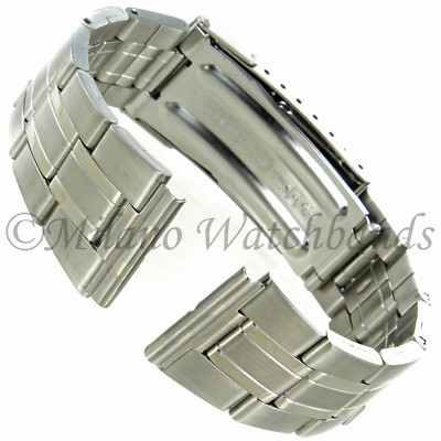 18mm or 20mm Hirsch Silver Stainless Steel Security Clasp Mens Watch Band 5602