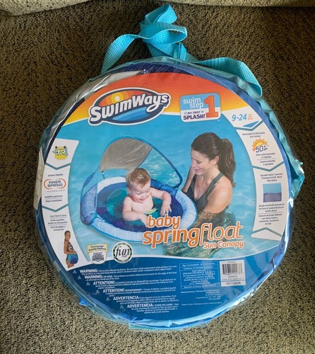 SwimWays- Baby Spring Float Sun Canopy Pool Float Blue