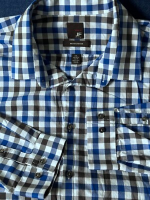 JF J. Ferrar SLIM FIT Mechanical Stretch Dress Shirt Men XXL 18-18 1/2  34/35 | eBay