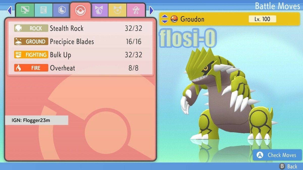 6IV Shiny Groudon Pokemon Brilliant Diamond and Shining Pearl