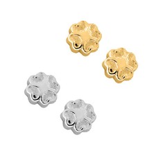 Children's Unique 14K Solid Gold Stud Heart's Screw Back Earrings