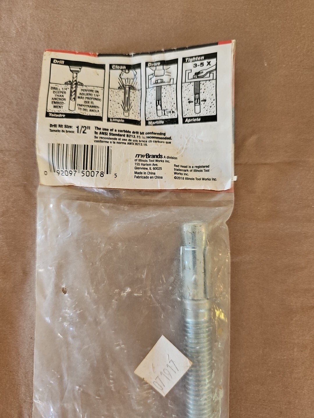 Red Head® 1/2” X 7” Wedge Anchor, Heavy Duty, for Concrete Applications 