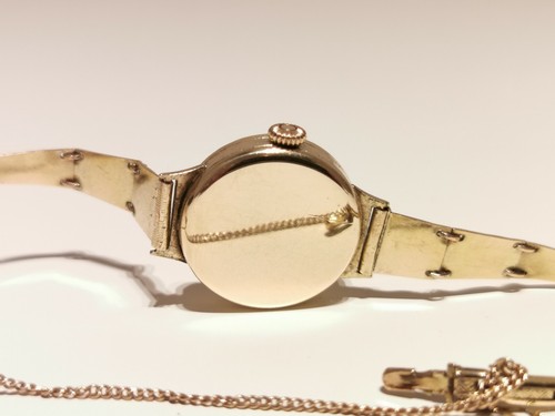 VINTAGE RARE LUXURY WW2 BEAUTIFUL GOLD PLATED LADIES WATCH BRACELET "EDI" PRIMA - Picture 11 of 12