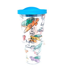 Tervis Insulated Tumbler Life Is Good Sea Turtle Ocean 24 oz. Made In USA NWOT