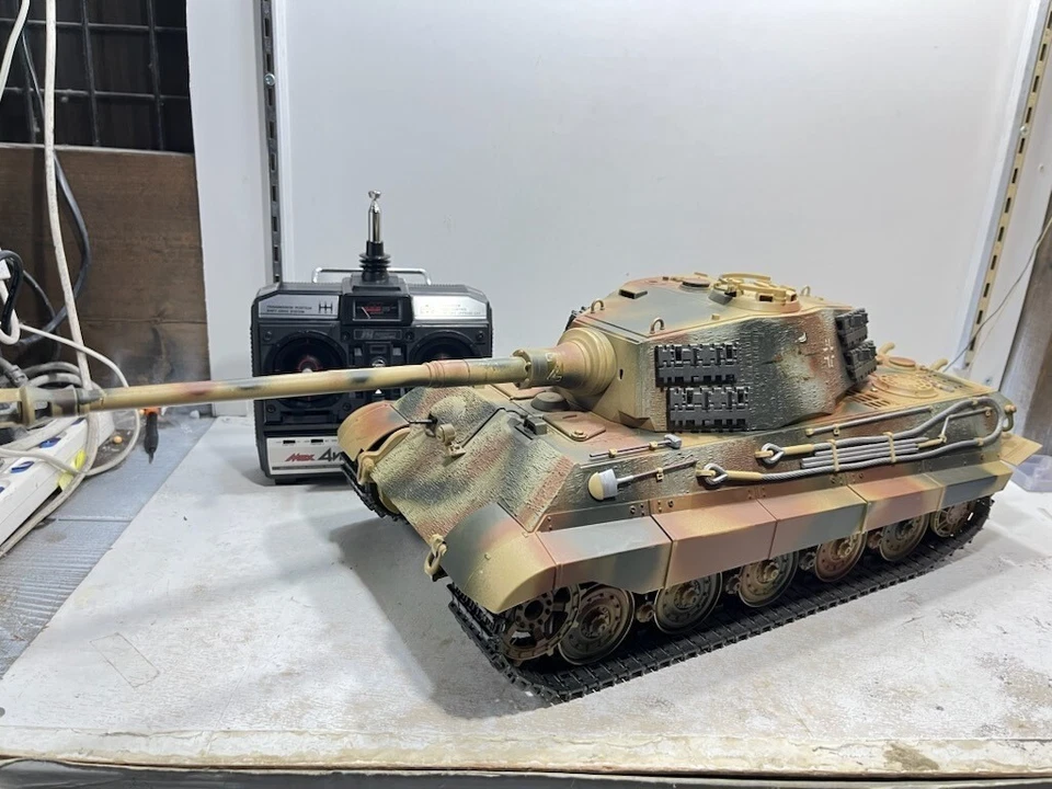 Tamiya 1/16 RC Tank King Tiger Henschel Turret Full Set Used from Japan - Image 2 of 4