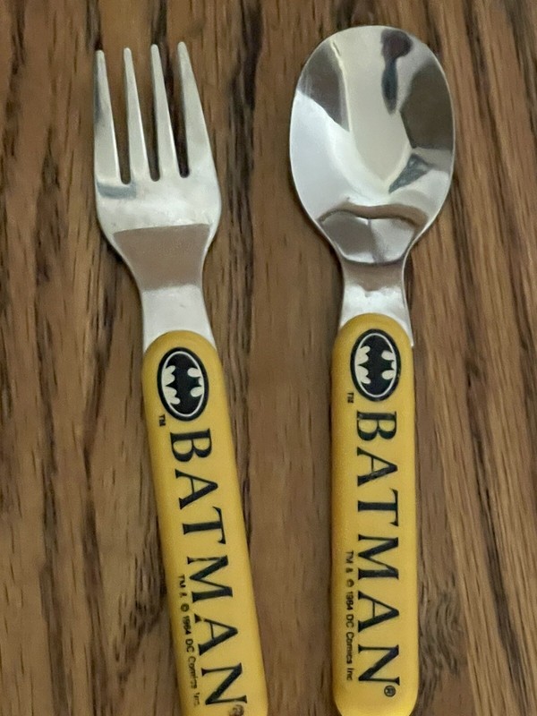 1964 Children Batman Fork And Spoon Stainless 