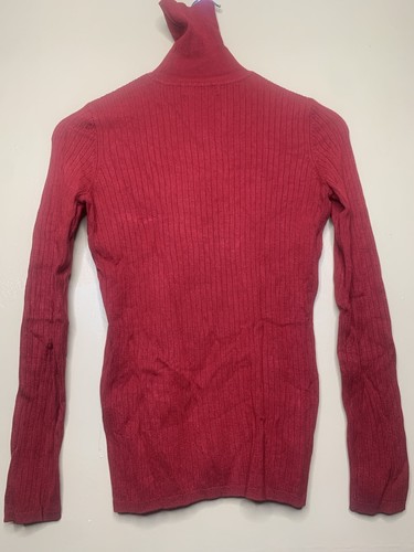 Calvin Klein Women's Size Xsmall Sweater Turtleneck Ribbed Red Long Sleeve - Picture 18 of 22