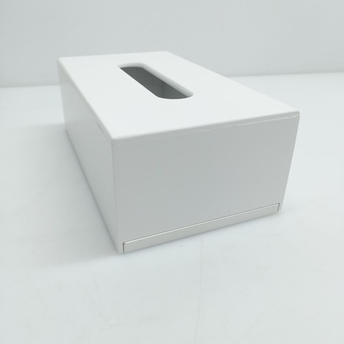Relaxdays Tuecherbox Bambus, Taschentuchbox mit Schiebeboden, Tissue Box, weiss - Bild 7 von 7