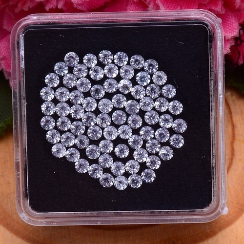 VVS 73 Pcs Natural White Topaz 2.50mm Round Cut Calibrated Loose Gemstones Lot - Picture 6 of 7